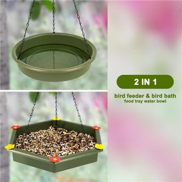 Hanging Bird Bath, Bird Bath, Hanging Bird Feeder, Bird Feeder, 2 in 1 XXL - Picture 3 of 8